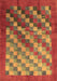 Machine Washable Checkered Brown Modern Rug, wshcon2878brn