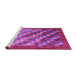 Sideview of Machine Washable Checkered Purple Modern Area Rugs, wshcon2878pur