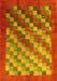 Checkered Yellow Modern Rug, con2878yw