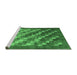 Sideview of Machine Washable Checkered Emerald Green Modern Area Rugs, wshcon2878emgrn