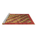 Sideview of Machine Washable Checkered Brown Modern Rug, wshcon2878brn