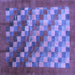 Square Machine Washable Checkered Blue Modern Rug, wshcon2878blu