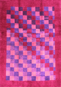 Checkered Pink Modern Rug, con2878pnk