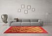 Machine Washable Checkered Orange Modern Area Rugs in a Living Room, wshcon2878org