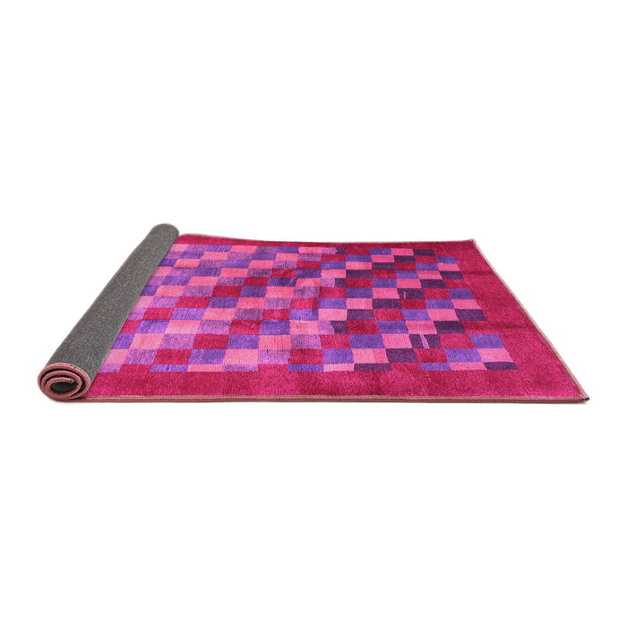 Sideview of Checkered Pink Modern Rug, con2878pnk