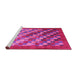 Sideview of Machine Washable Checkered Pink Modern Rug, wshcon2878pnk