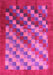 Machine Washable Checkered Pink Modern Rug, wshcon2878pnk