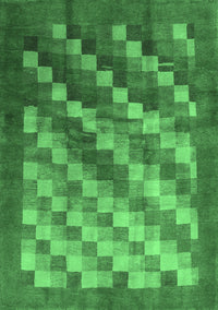 Checkered Emerald Green Modern Rug, con2878emgrn