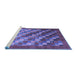 Sideview of Machine Washable Checkered Blue Modern Rug, wshcon2878blu