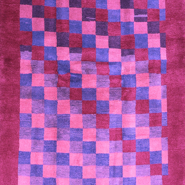 Machine Washable Checkered Purple Modern Area Rugs, wshcon2878pur