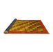 Sideview of Checkered Yellow Modern Rug, con2878yw