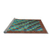 Sideview of Machine Washable Checkered Light Blue Modern Rug, wshcon2878lblu