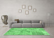 Machine Washable Patchwork Emerald Green Transitional Area Rugs in a Living Room,, wshcon2879emgrn