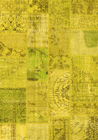 Patchwork Yellow Transitional Rug, con2879yw