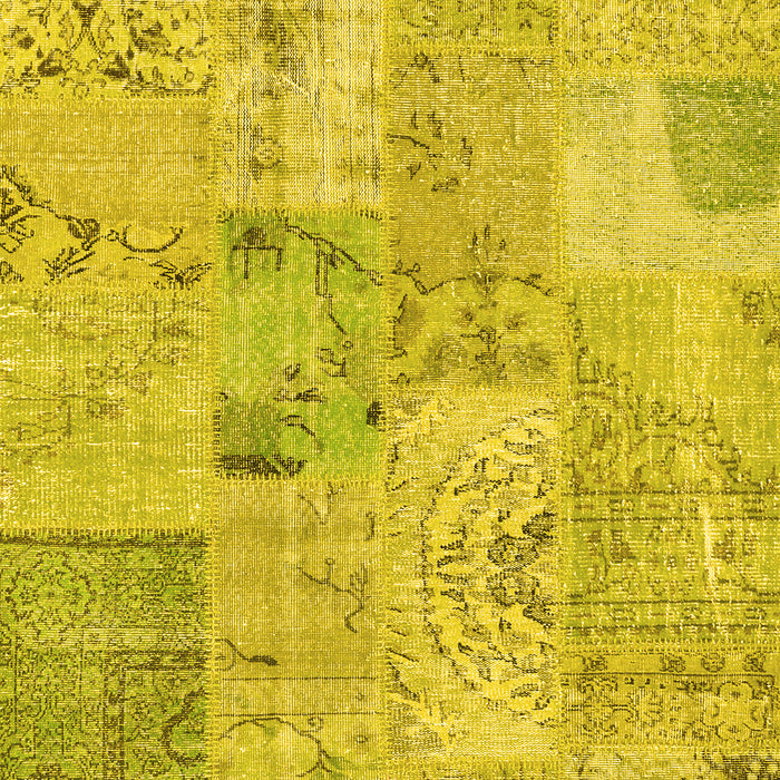 Patchwork Yellow Transitional Rug, con2879yw