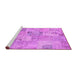 Sideview of Machine Washable Patchwork Pink Transitional Rug, wshcon2879pnk