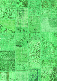 Patchwork Green Transitional Rug, con2879grn