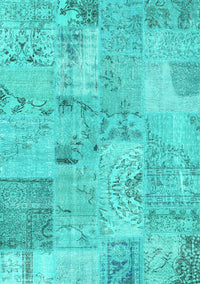 Patchwork Turquoise Transitional Rug, con2879turq