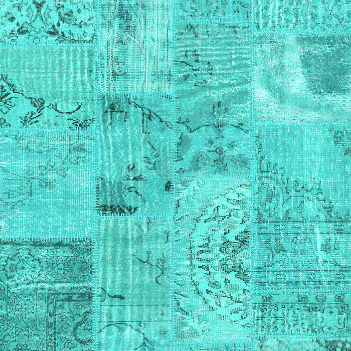 Patchwork Turquoise Transitional Rug, con2879turq