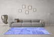 Machine Washable Patchwork Blue Transitional Rug in a Living Room, wshcon2879blu