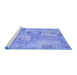 Sideview of Machine Washable Patchwork Blue Transitional Rug, wshcon2879blu