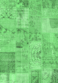 Patchwork Emerald Green Transitional Rug, con2879emgrn