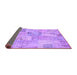 Sideview of Patchwork Purple Transitional Rug, con2879pur