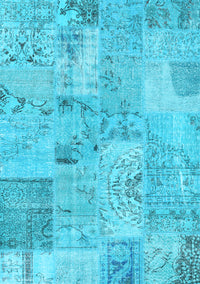 Patchwork Light Blue Transitional Rug, con2879lblu