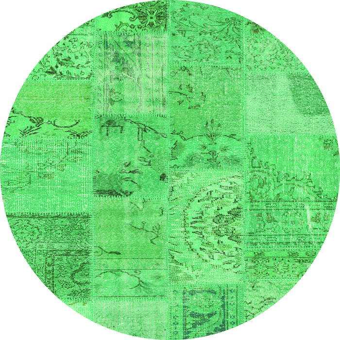 Machine Washable Patchwork Green Transitional Area Rugs, wshcon2879grn