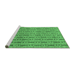 Sideview of Machine Washable Abstract Emerald Green Contemporary Area Rugs, wshcon287emgrn