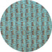 Round Abstract Light Blue Contemporary Rug, con287lblu