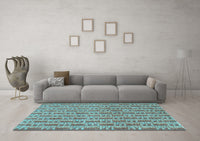 Machine Washable Abstract Light Blue Contemporary Rug, wshcon287lblu