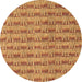 Round Abstract Brown Contemporary Rug, con287brn