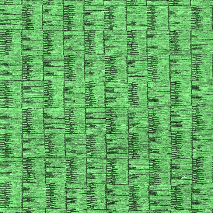 Machine Washable Abstract Emerald Green Contemporary Area Rugs, wshcon287emgrn