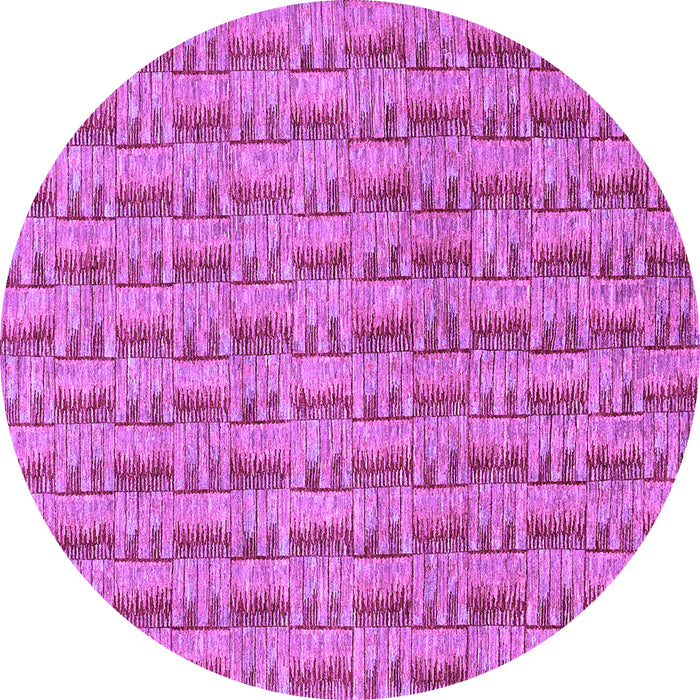 Round Abstract Purple Contemporary Rug, con287pur