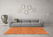 Machine Washable Abstract Orange Contemporary Area Rugs in a Living Room, wshcon287org