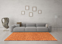 Machine Washable Abstract Orange Contemporary Rug, wshcon287org