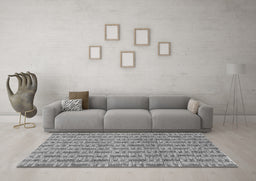 Machine Washable Abstract Gray Contemporary Rug in a Living Room,, wshcon287gry