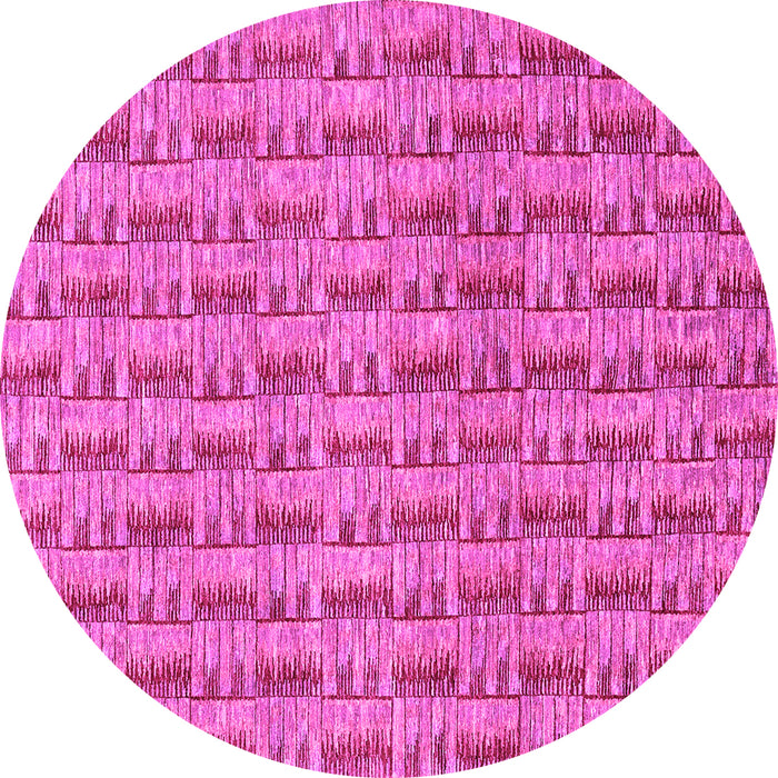 Round Machine Washable Abstract Pink Contemporary Rug, wshcon287pnk