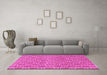 Machine Washable Abstract Pink Contemporary Rug in a Living Room, wshcon287pnk