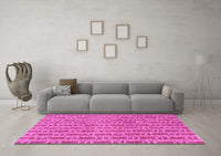 Machine Washable Abstract Pink Contemporary Rug, wshcon287pnk