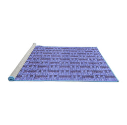 Sideview of Machine Washable Abstract Blue Contemporary Rug, wshcon287blu