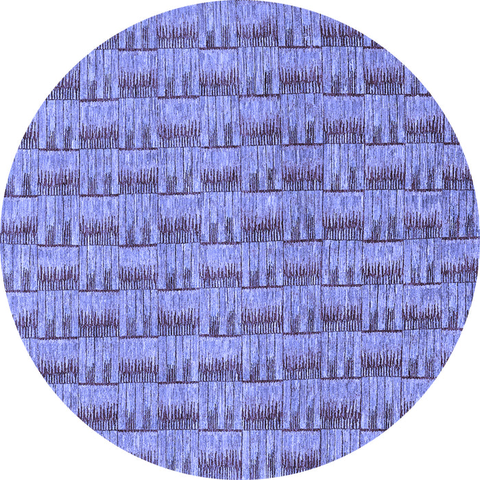 Round Abstract Blue Contemporary Rug, con287blu