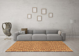 Machine Washable Abstract Brown Contemporary Rug in a Living Room,, wshcon287brn