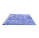 Sideview of Machine Washable Patchwork Blue Transitional Rug, wshcon2880blu