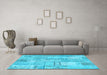 Machine Washable Patchwork Light Blue Transitional Rug in a Living Room, wshcon2880lblu