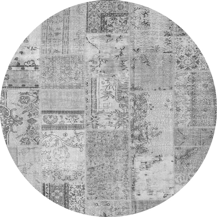 Machine Washable Patchwork Gray Transitional Rug, wshcon2880gry