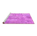 Sideview of Machine Washable Patchwork Pink Transitional Rug, wshcon2880pnk