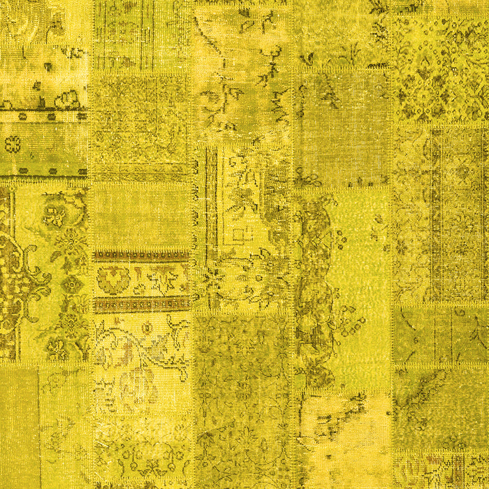 Patchwork Yellow Transitional Rug, con2880yw