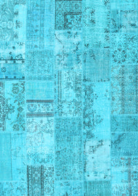 Patchwork Light Blue Transitional Rug, con2880lblu